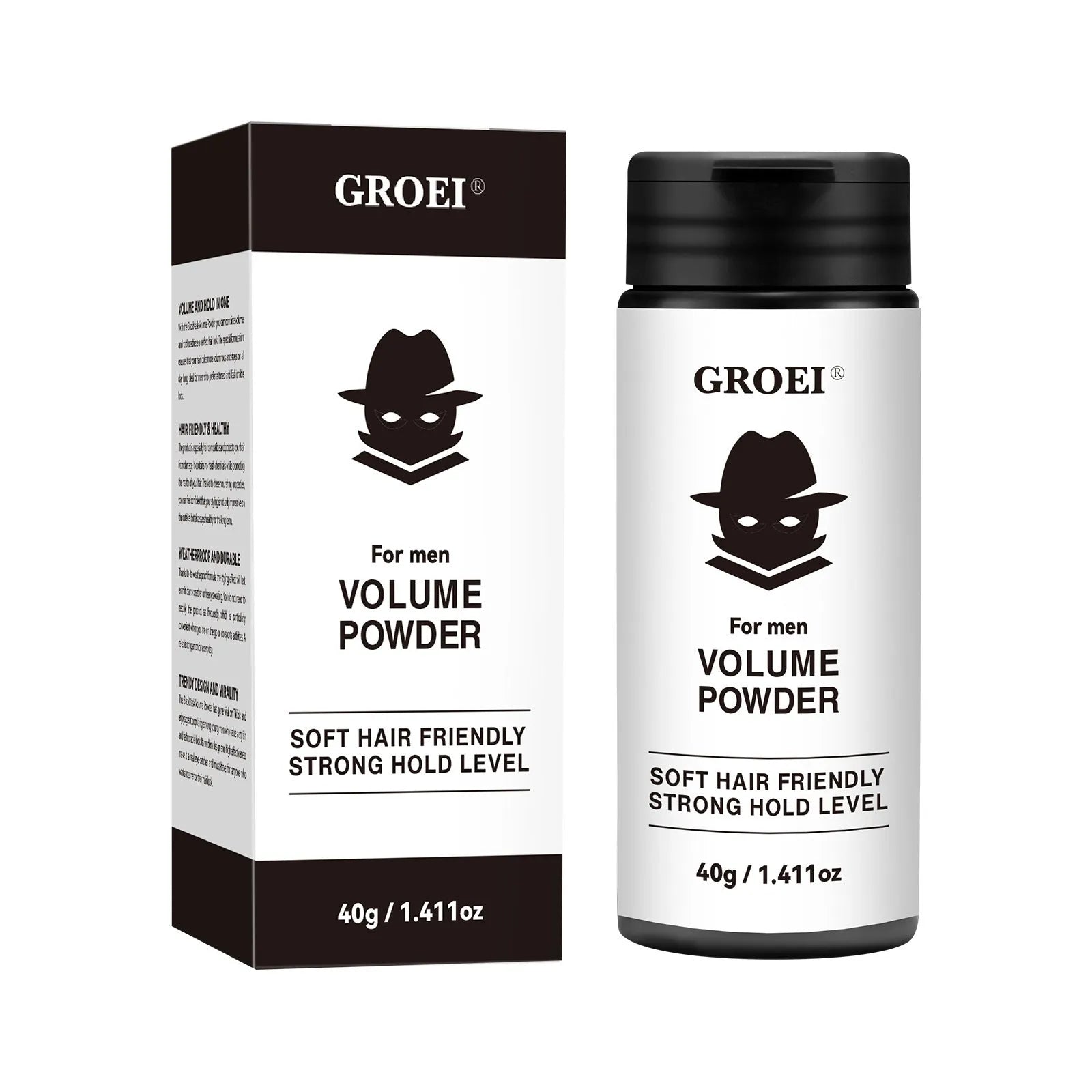 40g tub of hair styling powder for oil control and fluffy volume texture.