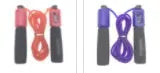 Adjustable 3-metre skipping rope with foam PVC handles in multiple colour options