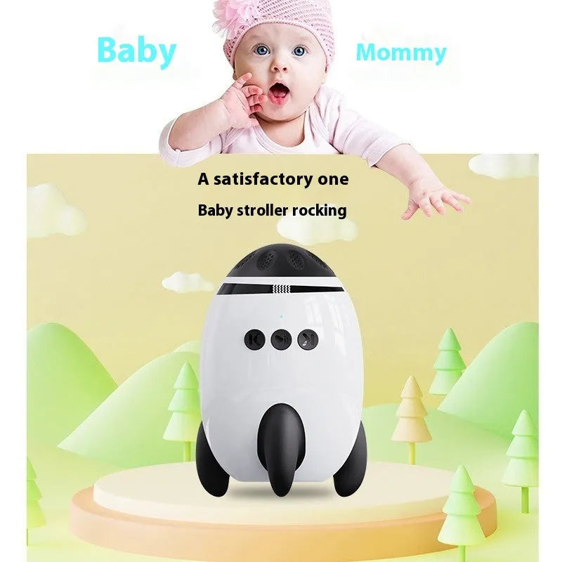 White ABS plastic baby sleep comforter with Bluetooth connectivity and automatic shaking function