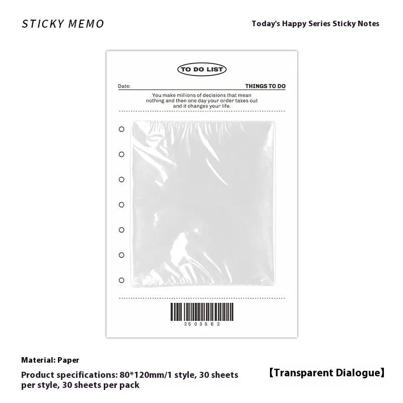 Today's Happy Series Message Sticky Notes pad in one of four colour options.