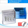 Geometric plastic pencil sharpener with four holes for sketching art pencils