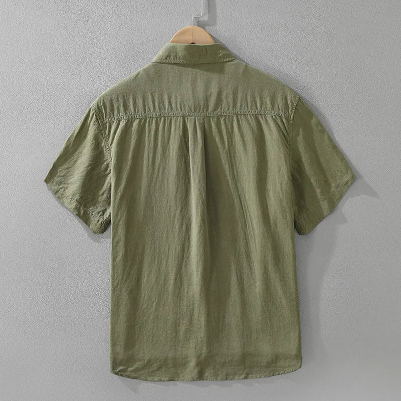Women's loose-fitting lyocell cardigan in black, green, or purple with short sleeves