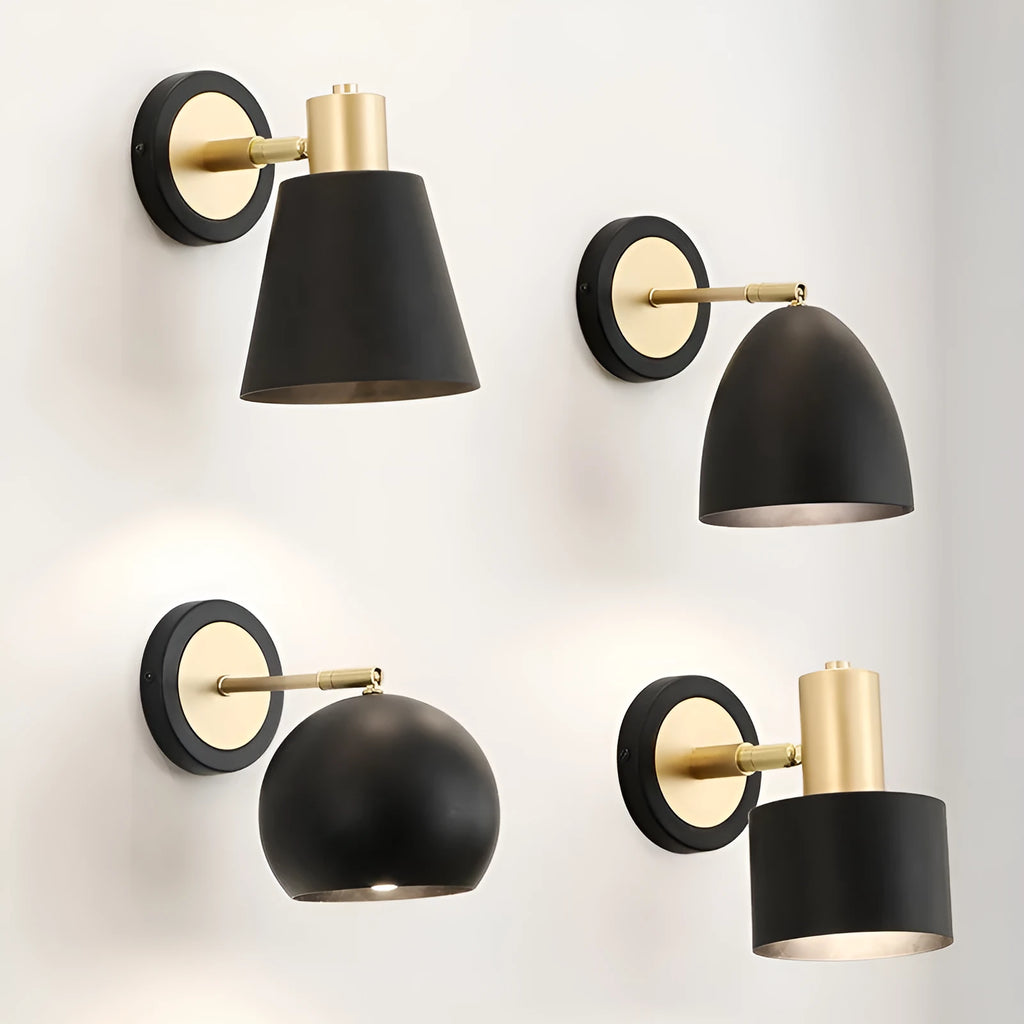Nordic style iron wall lamp with multiple light colour options including tricolor, warm white, and white light