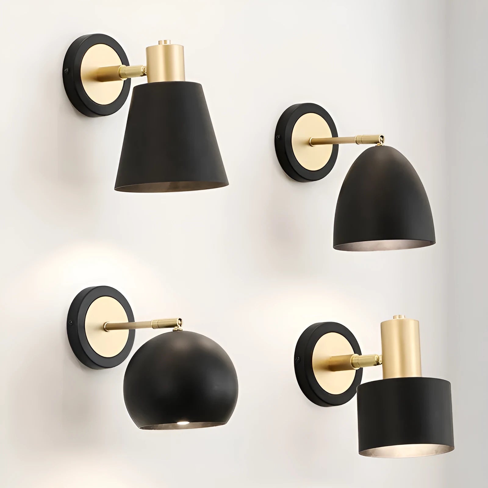 Nordic style iron wall lamp with multiple light colour options including tricolor, warm white, and white light