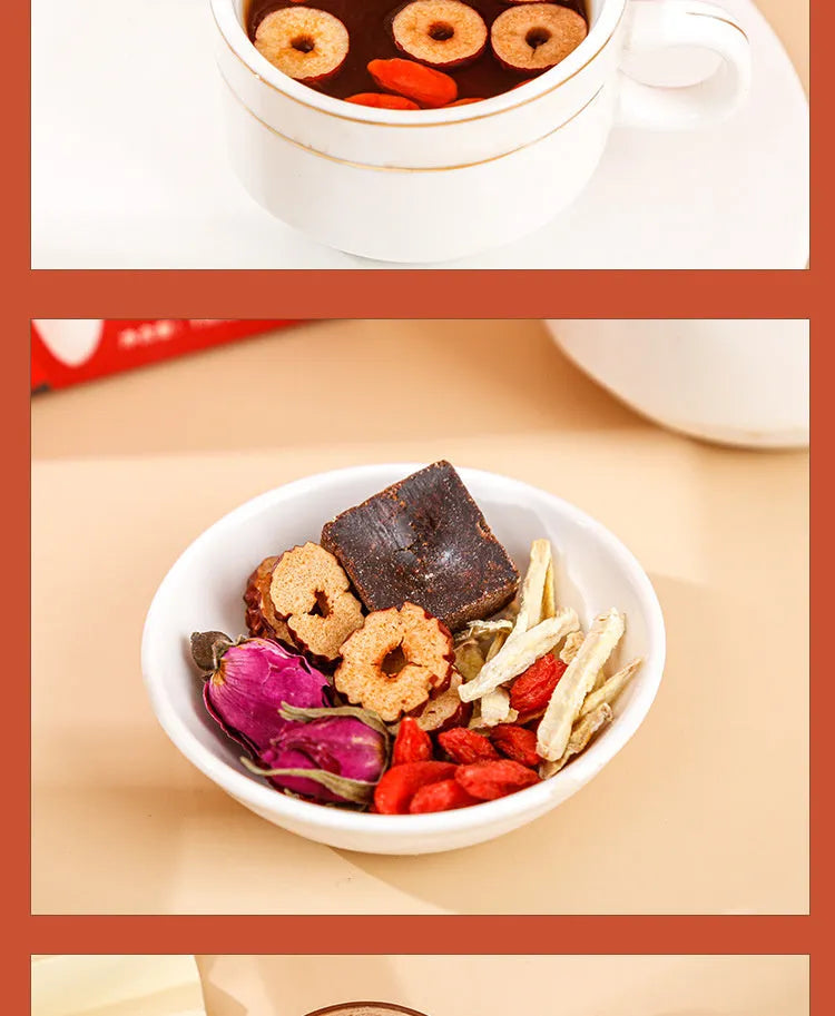 Box of Yuantang brown sugar ginger and jujube tea bags, 150g herbal blend