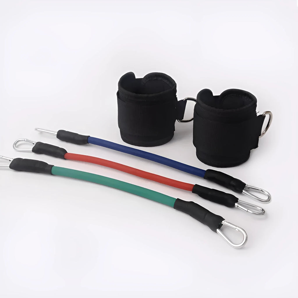 Black taekwondo pull rope set for leg resistance training and explosive force development