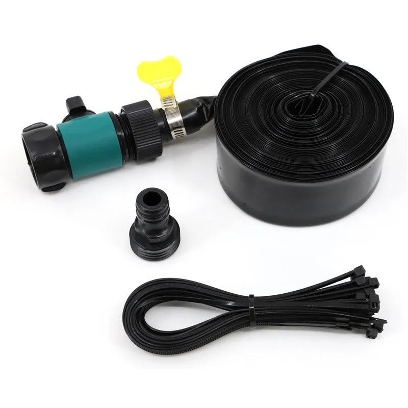 Portable garden sprinkler with solar water cooling in blue or orange colour