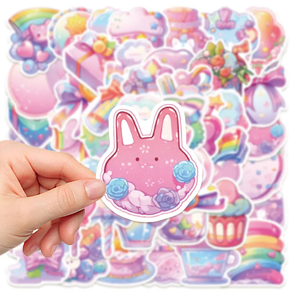 Waterproof decorative stickers with candy design measuring 4-7cm