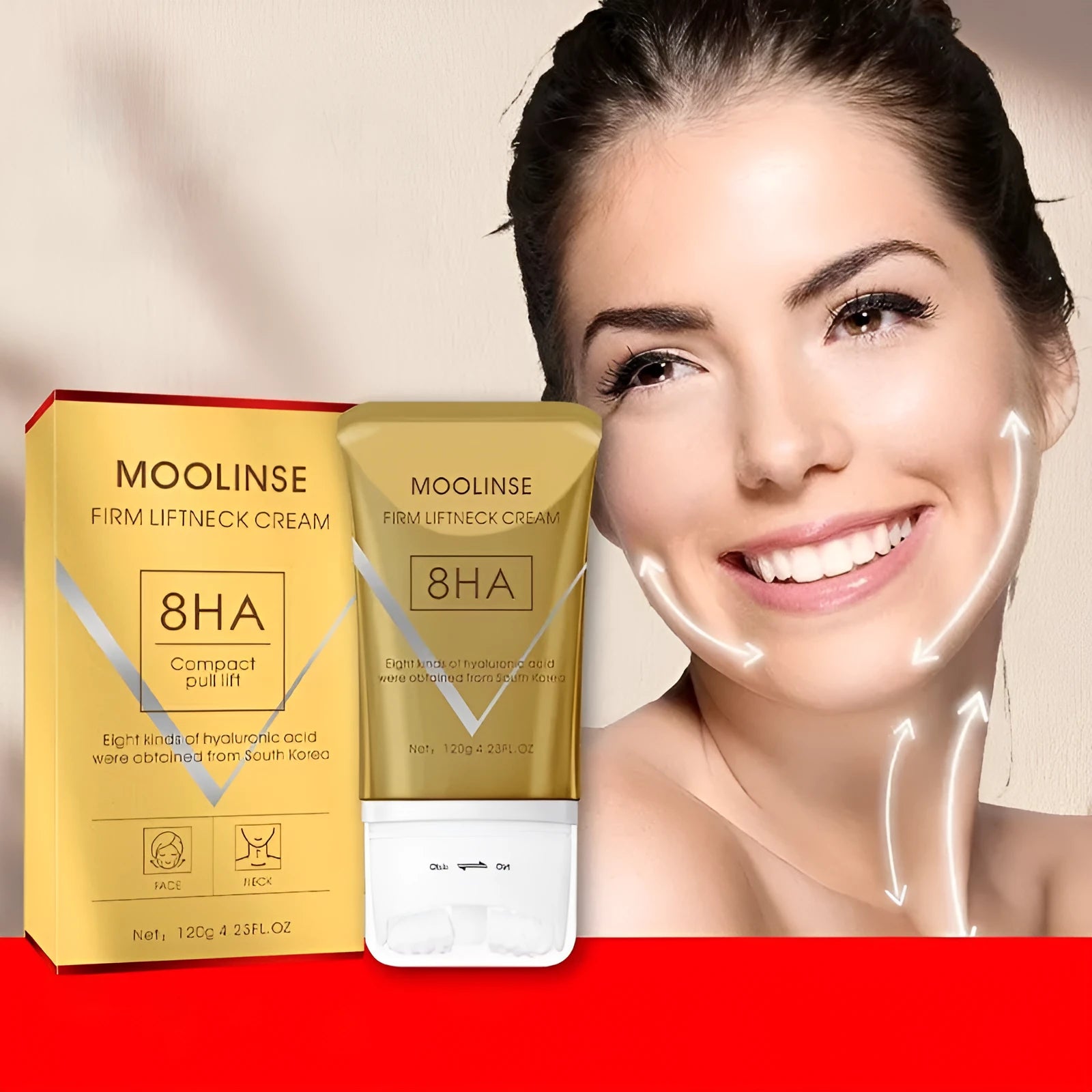 Neck Roller Cream in medium sample size for dry skin moisturising and massage.