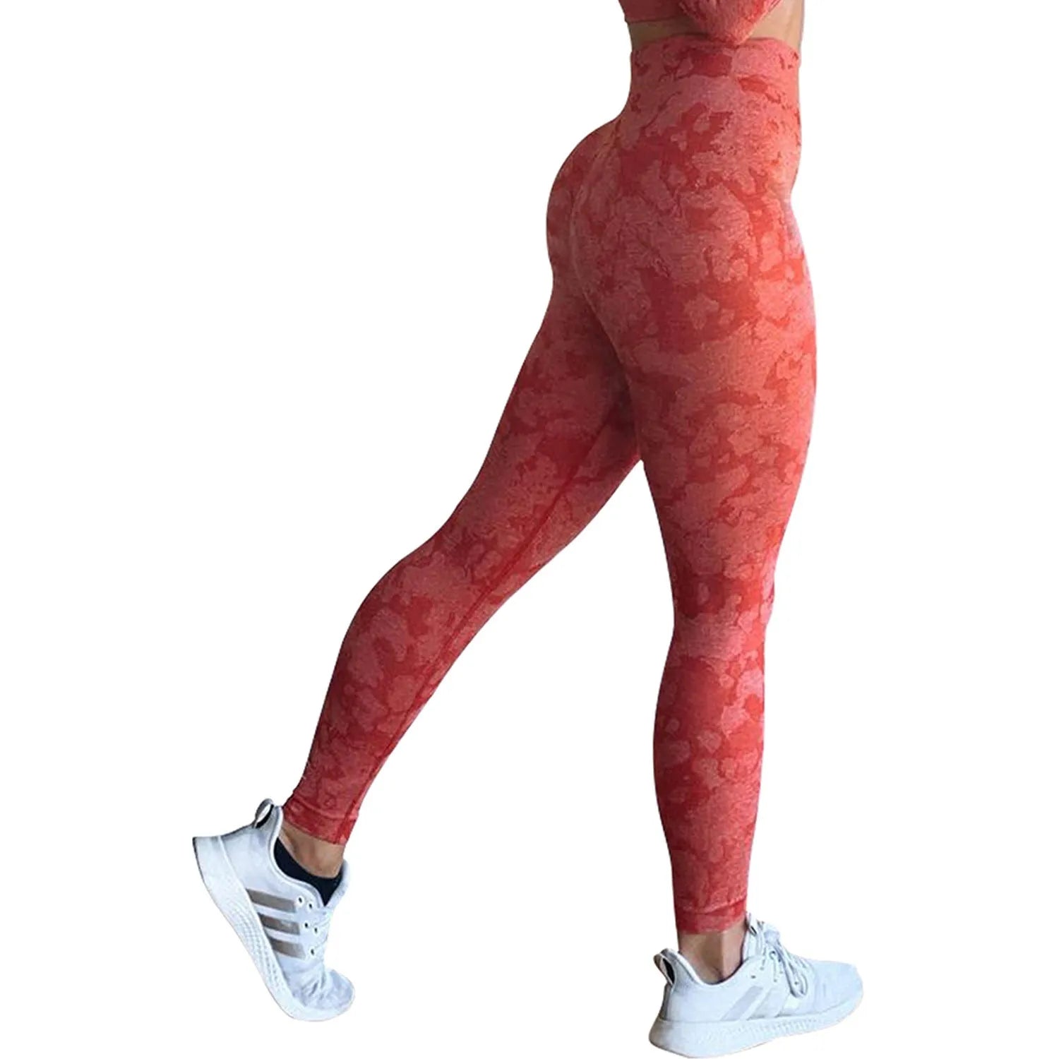 Women's booty lifting fitness leggings in camo and leopard print designs for gym and yoga workouts