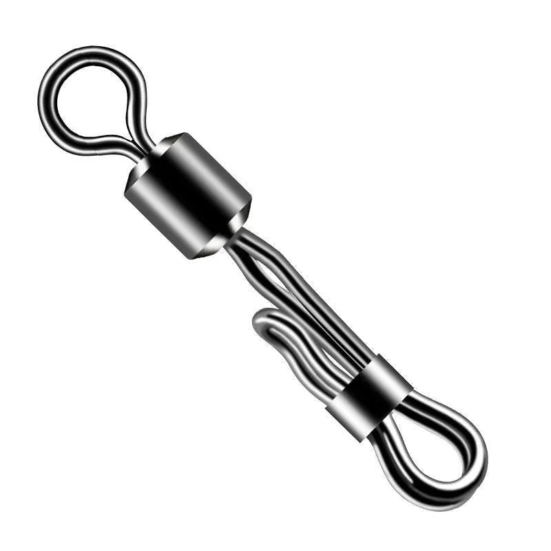 Brass quick-change fishing line clamp barrel swivel bearing with quick release ring.
