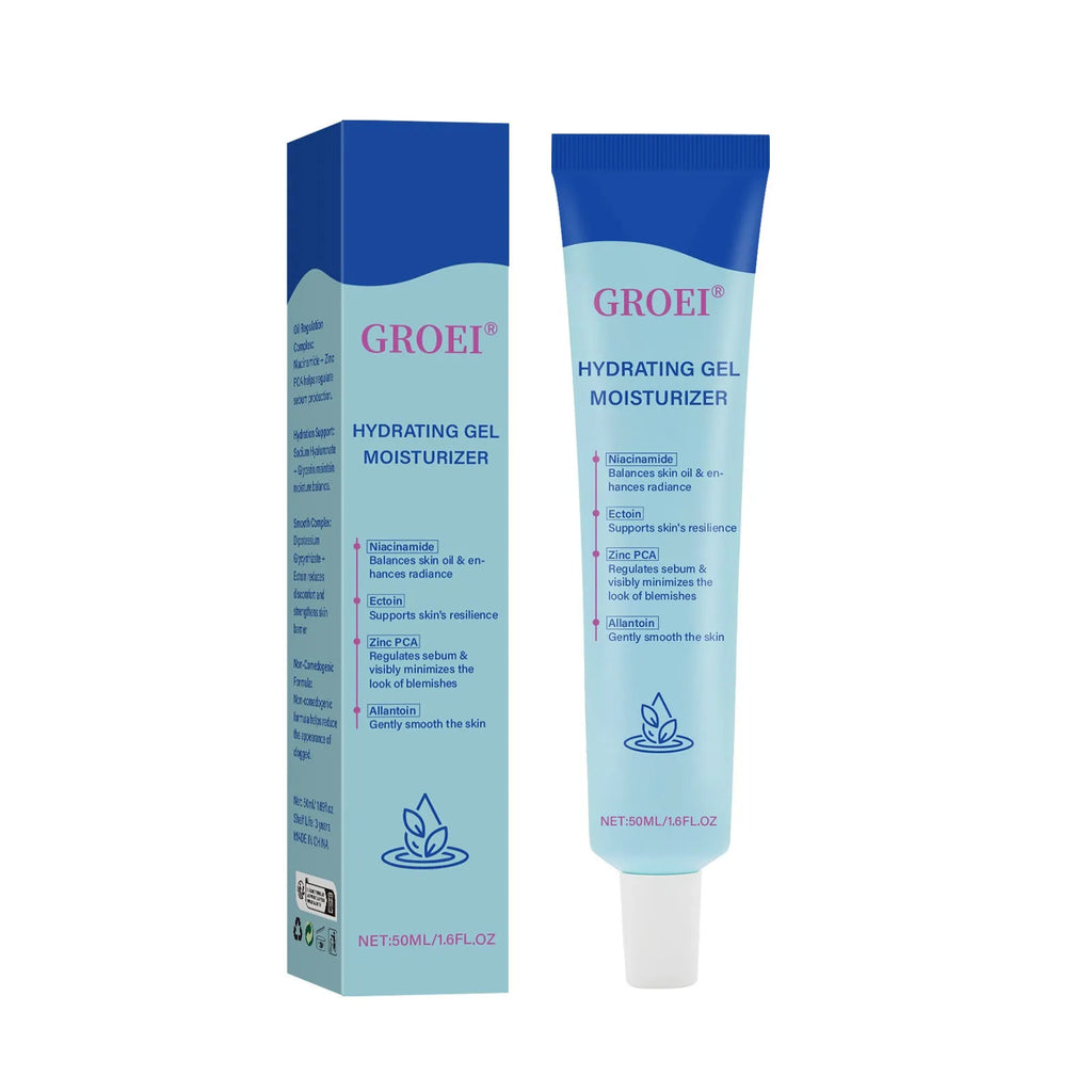 Moisturising facial gel with hyaluronic acid in 50ml packaging