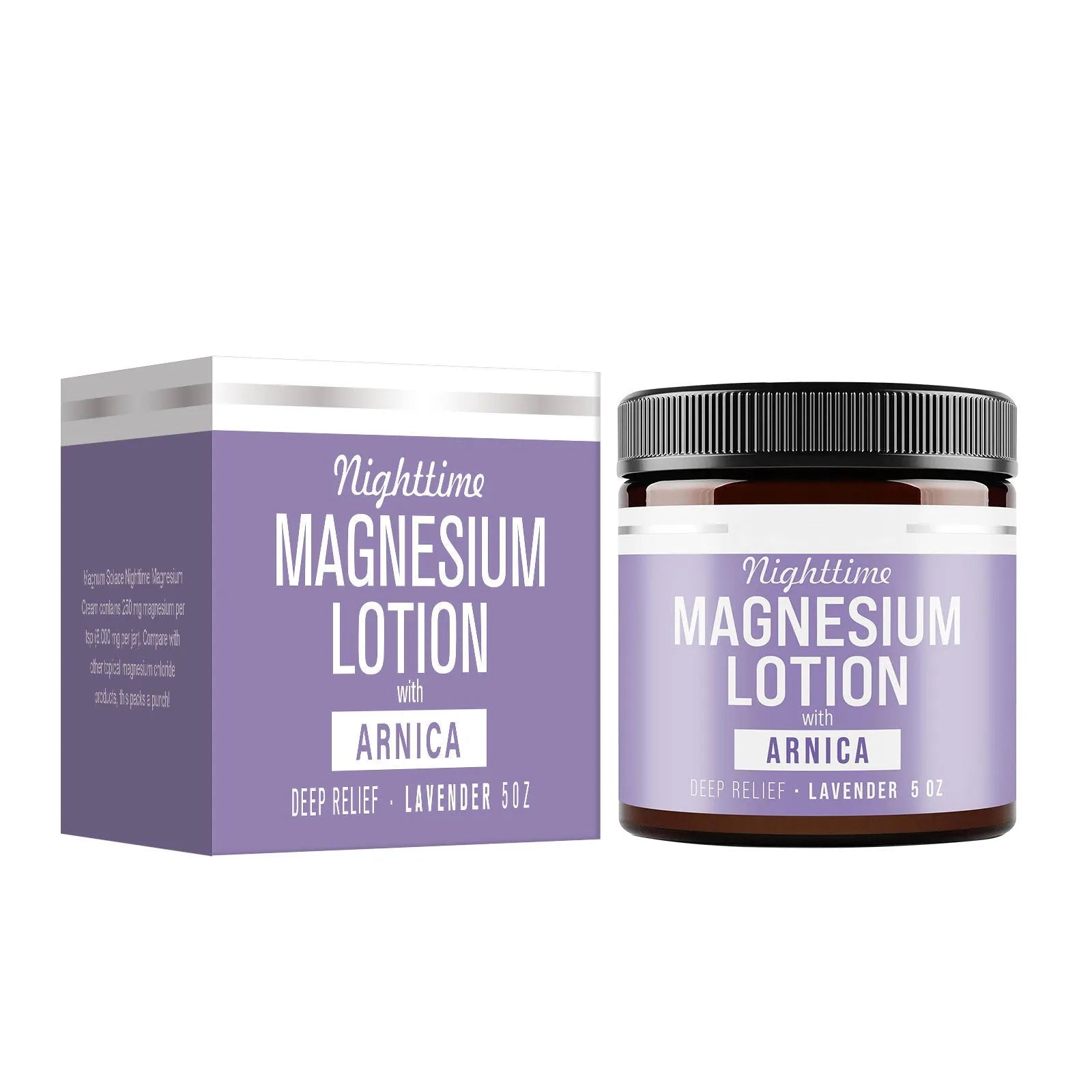 Jar of Magnesium Body Butter Cream, 150ml volume, with label showing ingredients.