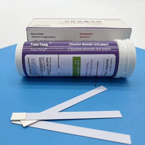 Chlorine dioxide test paper bottle with 50 strips for waste water concentration detection