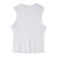 Men's white and black chemical fibre fitness vest with loose fit Asian sizing for summer sports