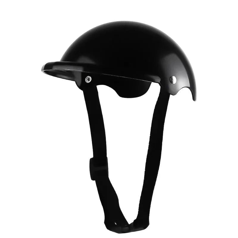 S size plastic pet helmet for motorcycle safety in black, green, pink or yellow monochrome colours