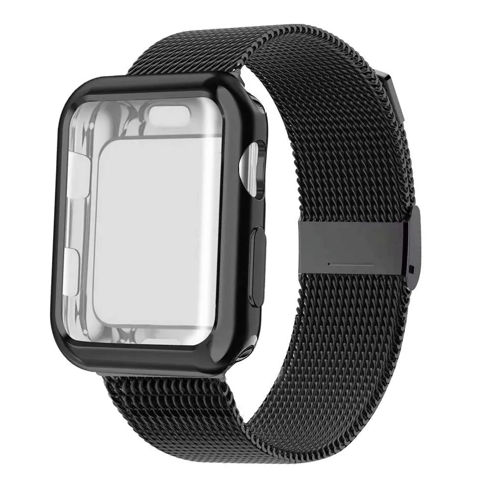 Magnetic Milan metal and TPU watch band for Apple Watch in multiple colour options on a wrist.