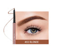 Eyebrow makeup pencil in colour box with six shade options including Auburn and Taupe.