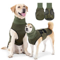 Army Green dog anti-anxiety jacket for pet stress relief during travel and thunderstorms
