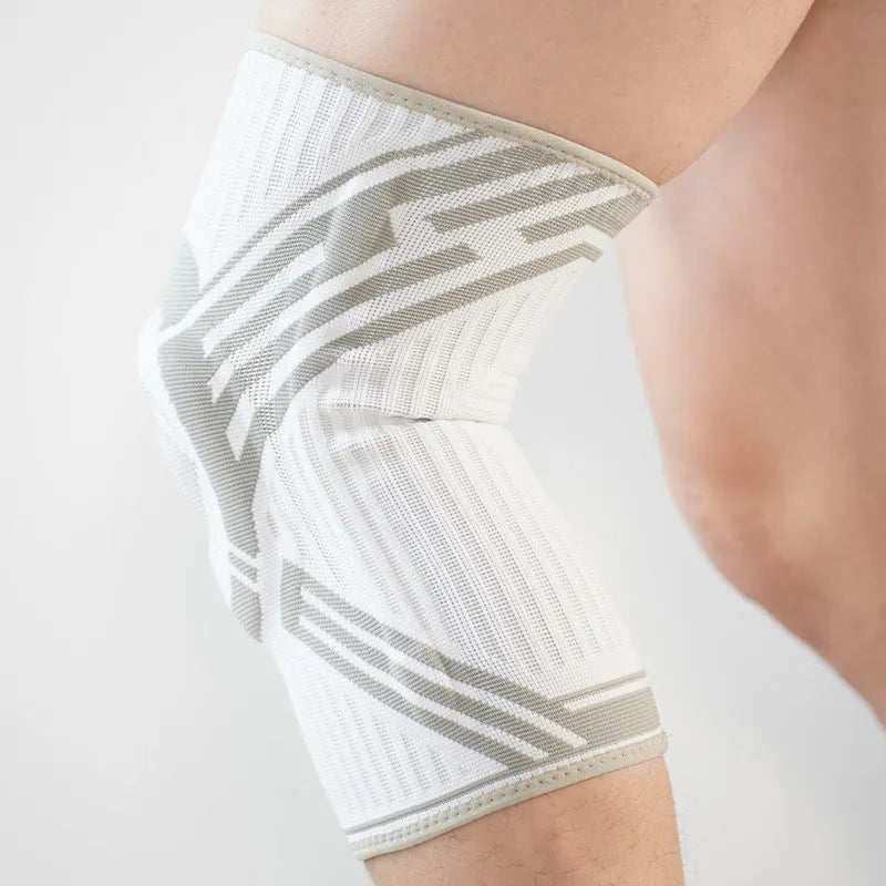 Blue cotton knee pad with elastic design for basketball and running sports