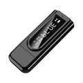 Black USB car FM Bluetooth receiver for wireless audio streaming and MP3 playback in vehicles