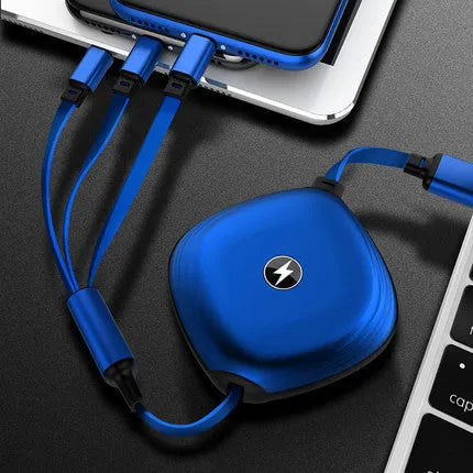 Telescopic charging cable extended to 120 cm length with titanium alloy connector