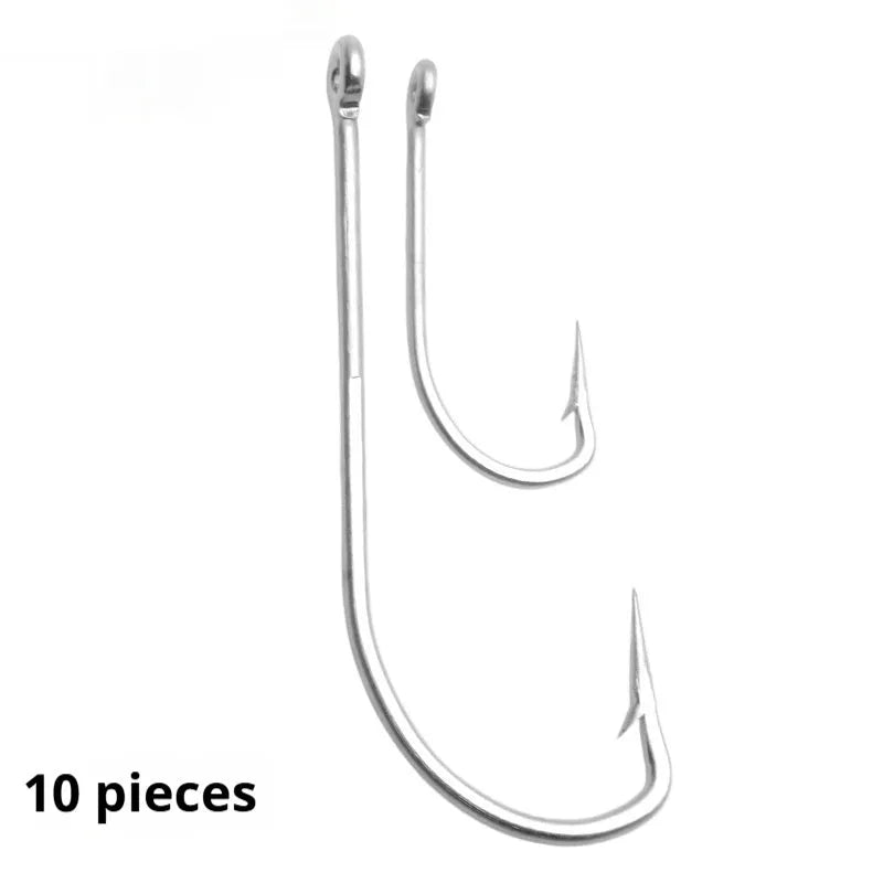 Stainless steel sea fishing hooks in multiple specifications for ocean boat fishing