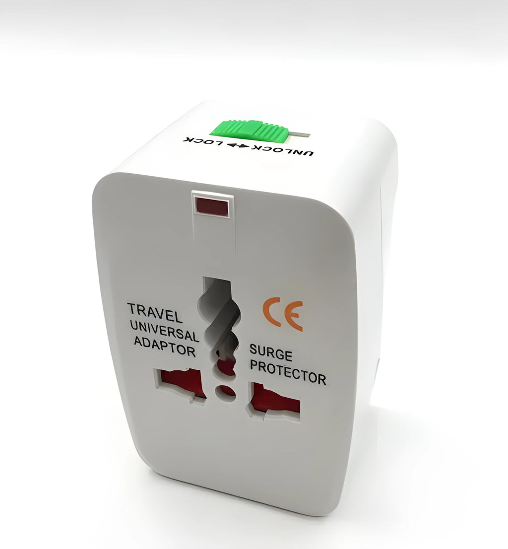 Universal travel adapter plug converter for mobile phone charging with 73x50x39mm compact size