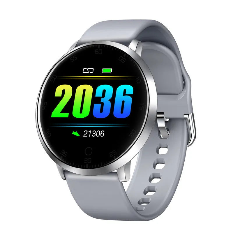 Ultra-thin waterproof smart health bracelet with zinc alloy body and silicone strap