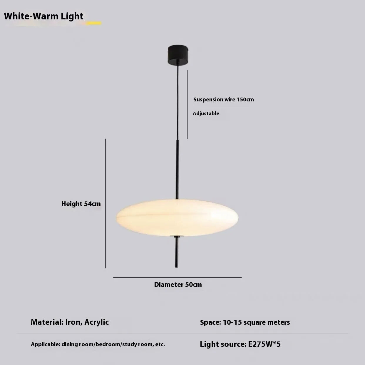 Nordic modern art retro UFO chandelier in all white or black and white finish