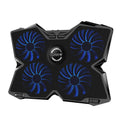 Blue LED computer cooling base with four fans and two USB ports