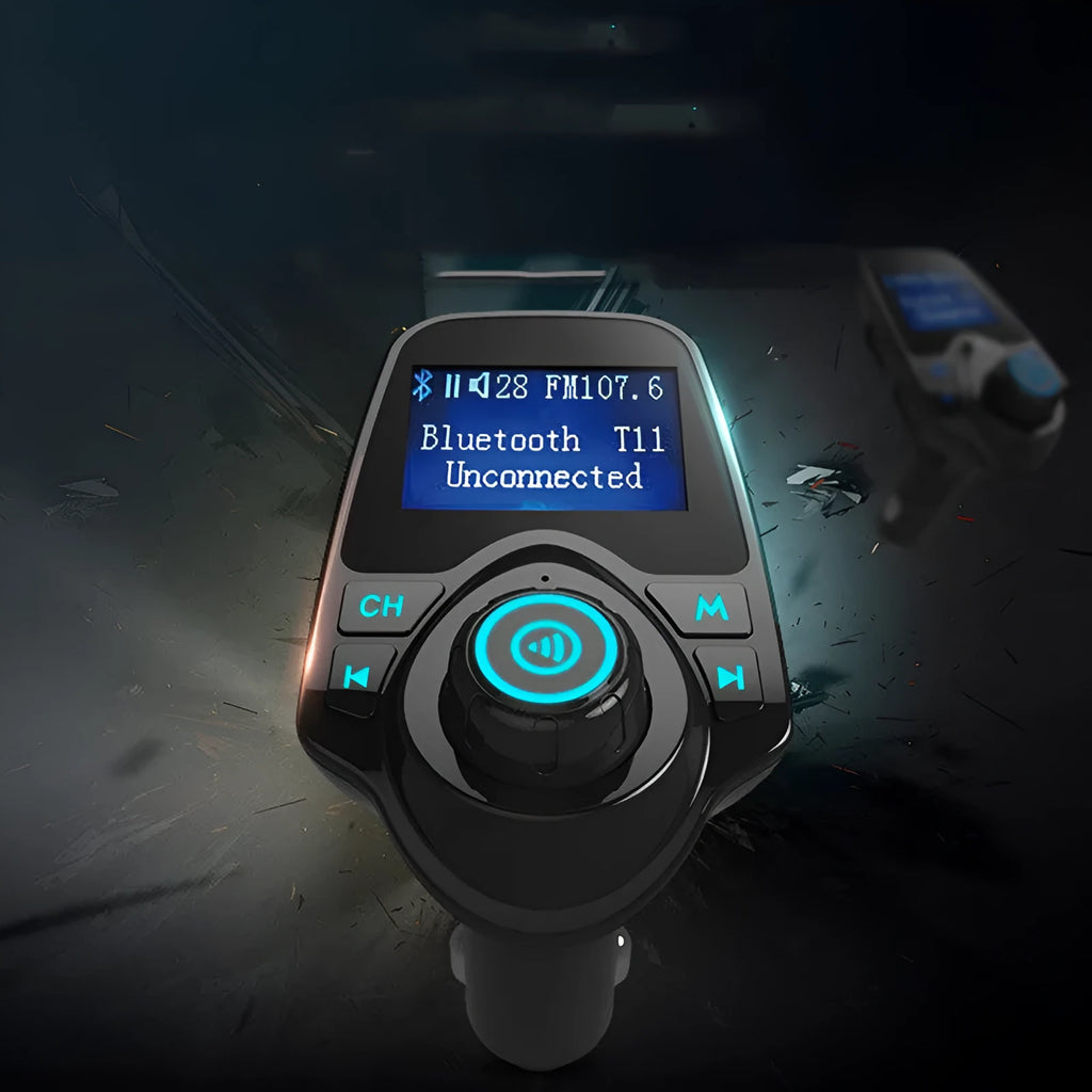 Black G7 Bluetooth car hands-free FM transmitter with USB charging port