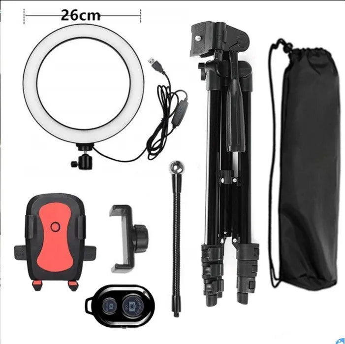 Adjustable live phone stand with height range from 35cm to 110cm for mobile phone support