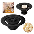 Set of four black steamed bun moulds for shaping baozi and dumplings.