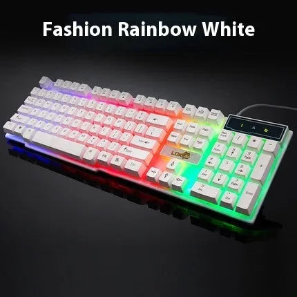 RGB illuminated gaming keyboard USB cable with braided nylon construction in white colour