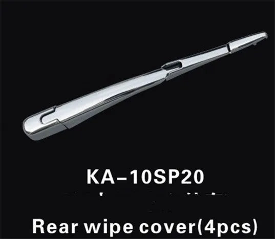 Four silver ABS plastic rear window wiper cover trims for Hyundai 2010 models.