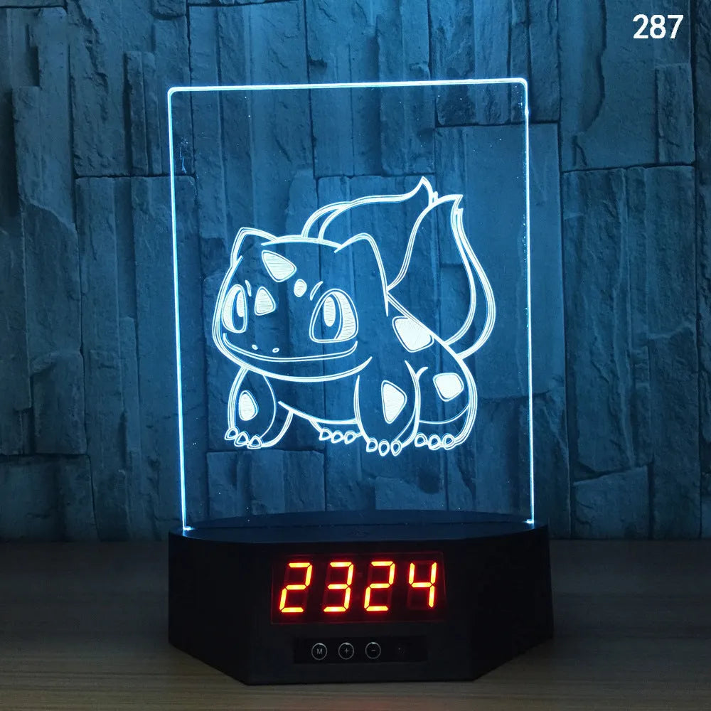 Glowing blue dolphin 3D night light with wireless charging base and remote control on wooden table