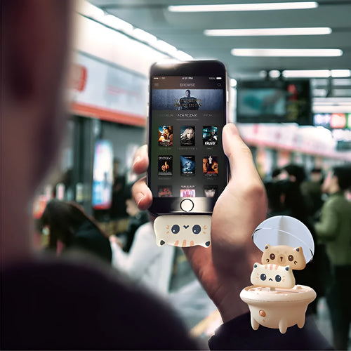 Cartoon character power bank for Apple iPhone charging in bear or cat design