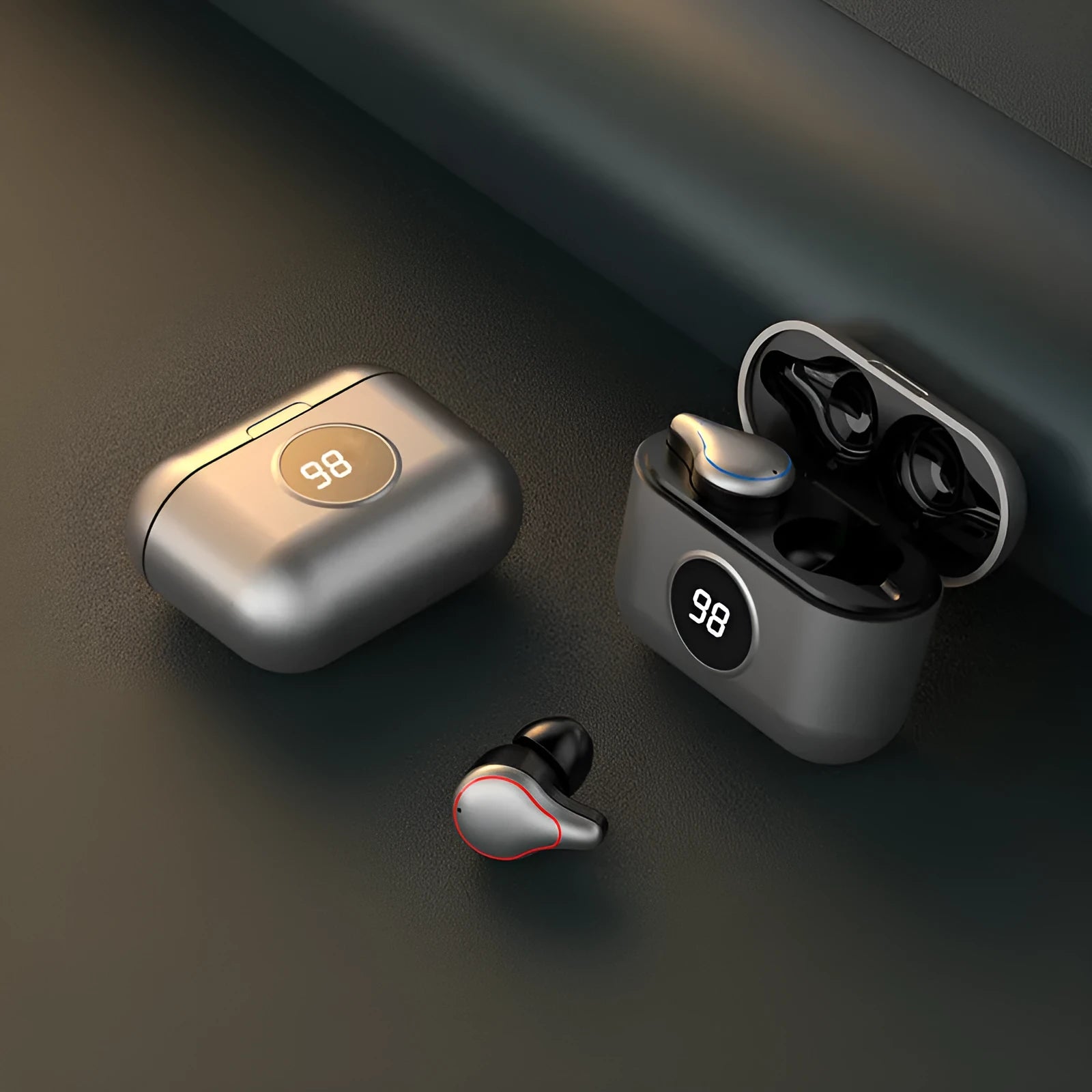 Black or Blue wireless Bluetooth stereo in-ear headset for hands-free calls