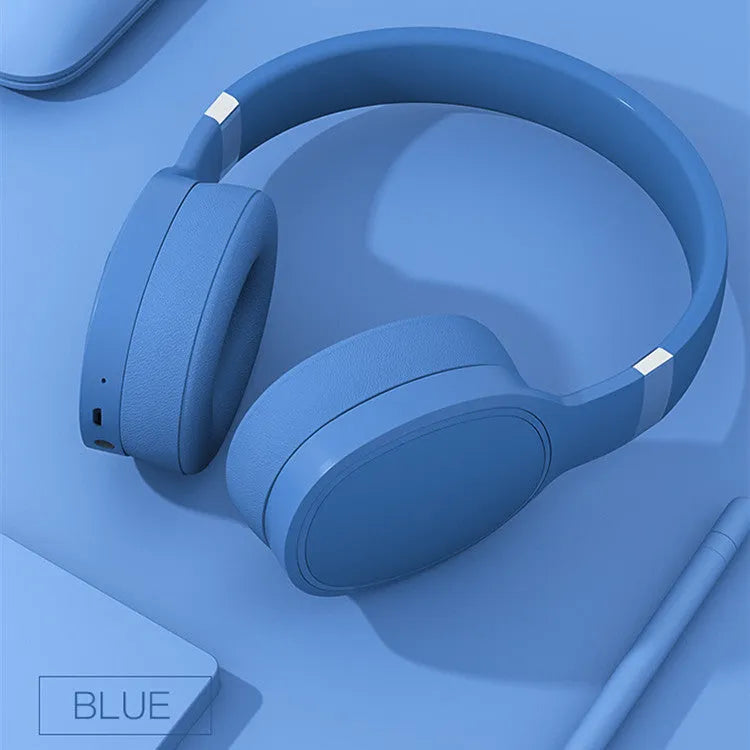 Bluetooth wireless headset with 40mm speakers in black, blue, grey, or white colour options