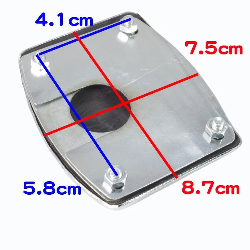 Metal motorcycle brake pedal skid plate replacement part for scooters and electric vehicles