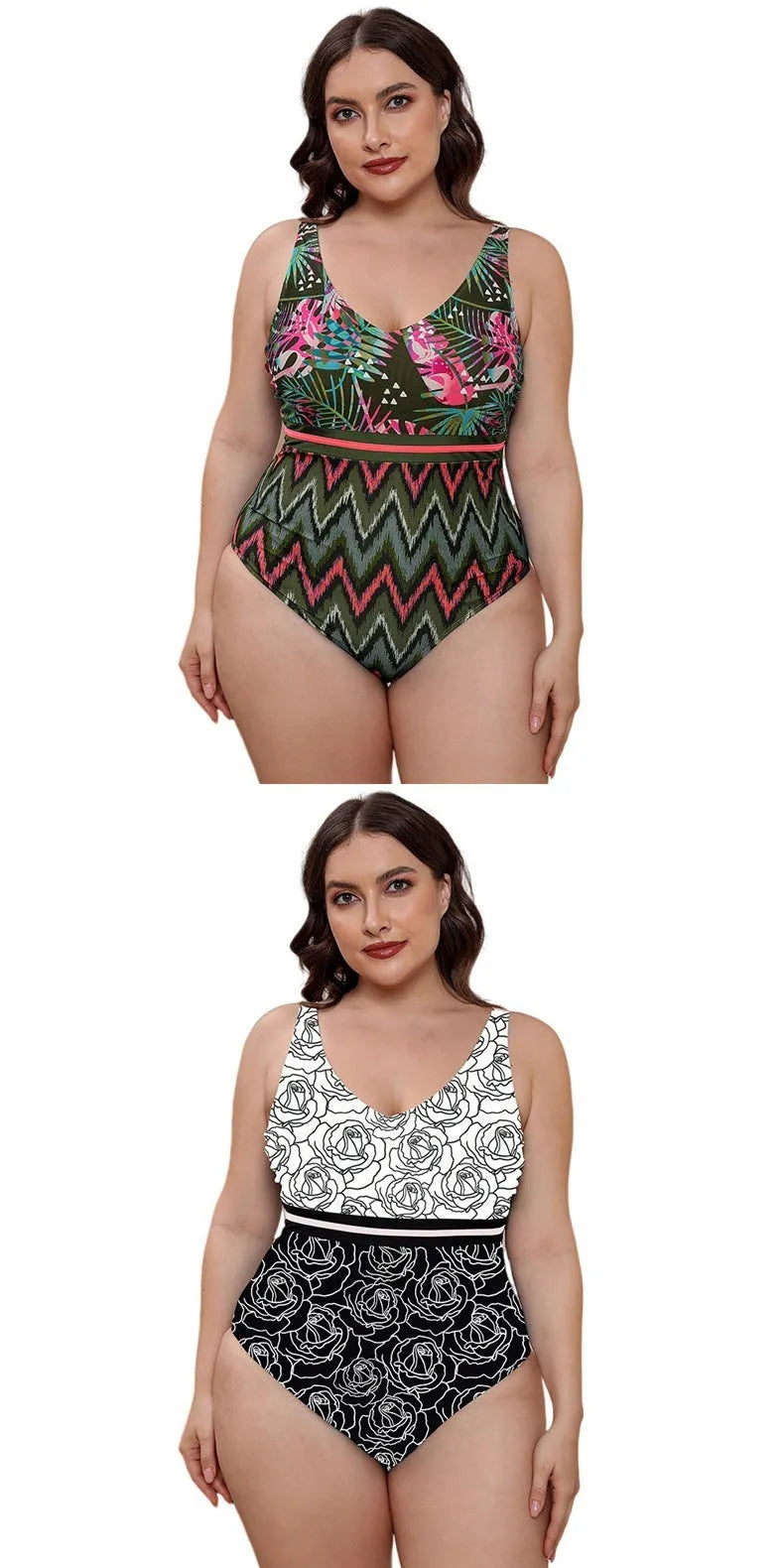 Women's striped spaghetti strap printed one-piece swimsuit in blue pattern design