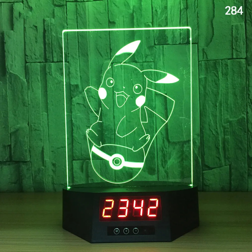Glowing blue dolphin 3D night light with wireless charging base and remote control on wooden table