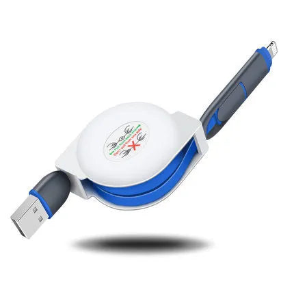 Telescopic charging cable extended to 120 cm length with titanium alloy connector