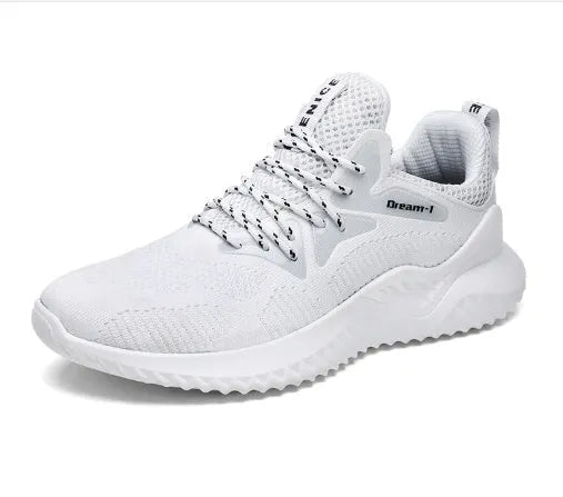 Adult breathable running shoes with mesh upper, MD sole, and front strap in multiple colour options