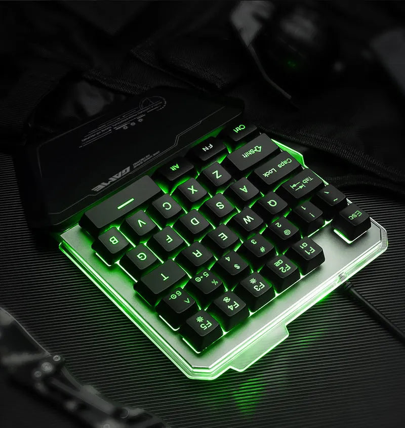 G40 Flow black one-handed gaming keyboard with RGB backlit keys