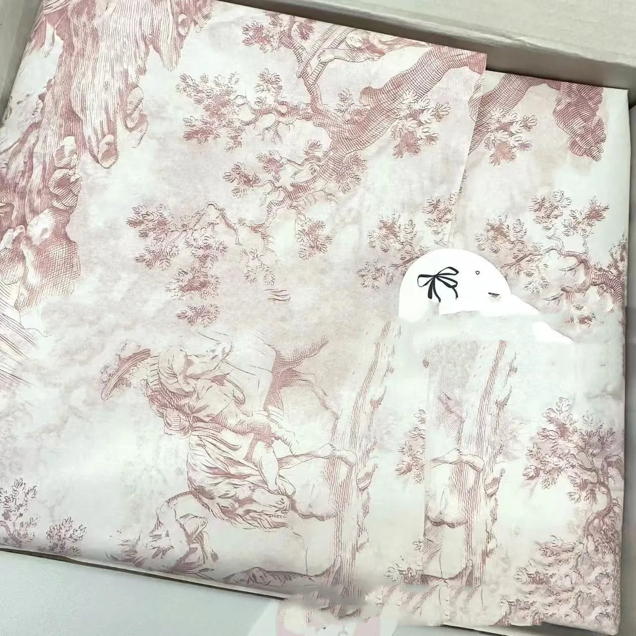 French romance style retro floral tissue paper sheet 50x70cm in pink purple colour