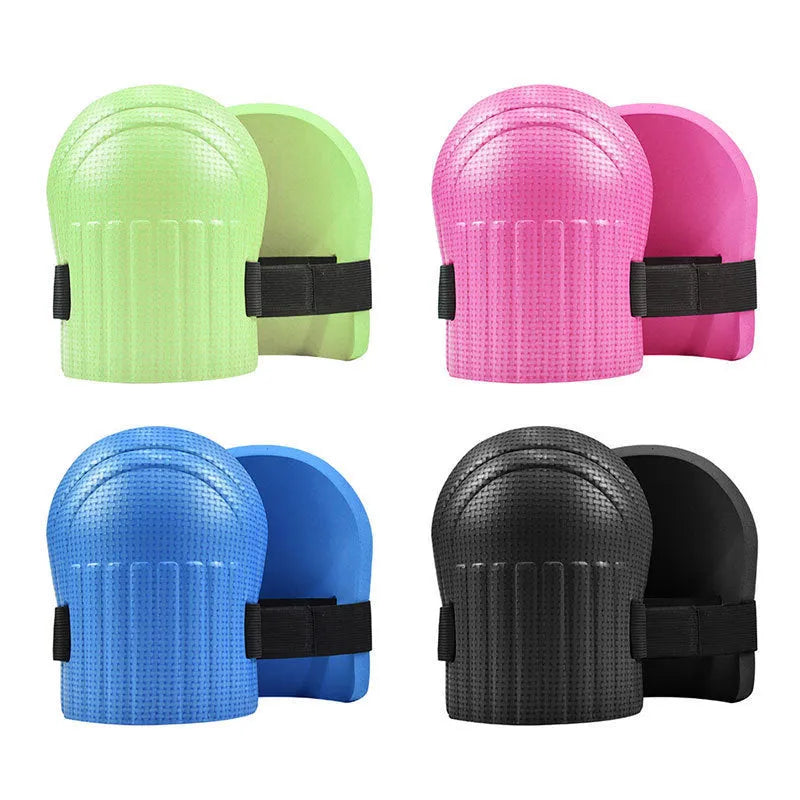 Pair of 11mm thick EVA foam kneepads for construction and flooring work in blue.