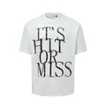Men's American Retro style t-shirt with printed letter design in blue colour