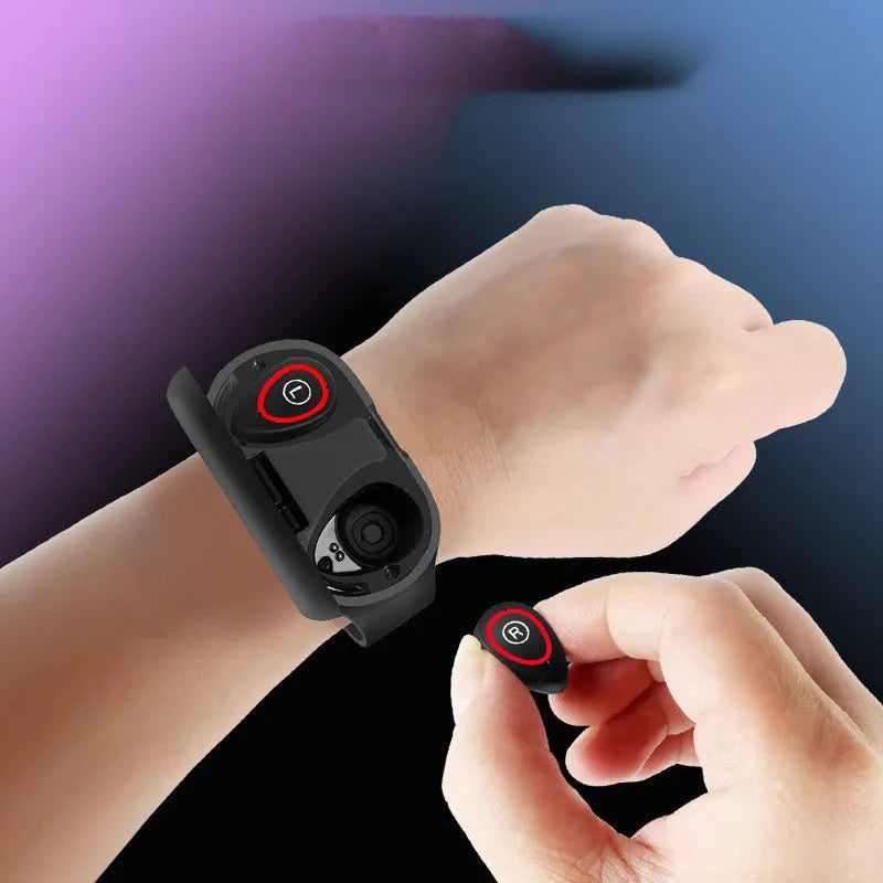 Android-compatible smart bracelet with integrated earphone functionality and silicone wristband